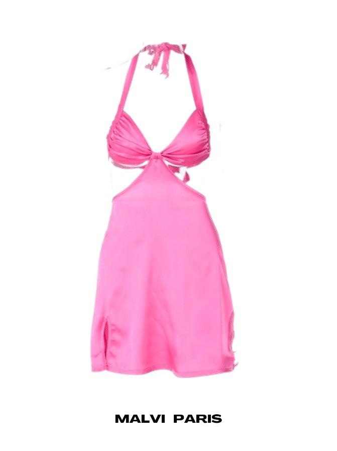 Capri Hot Pink Bandage Mini Dress with Cut-Outs