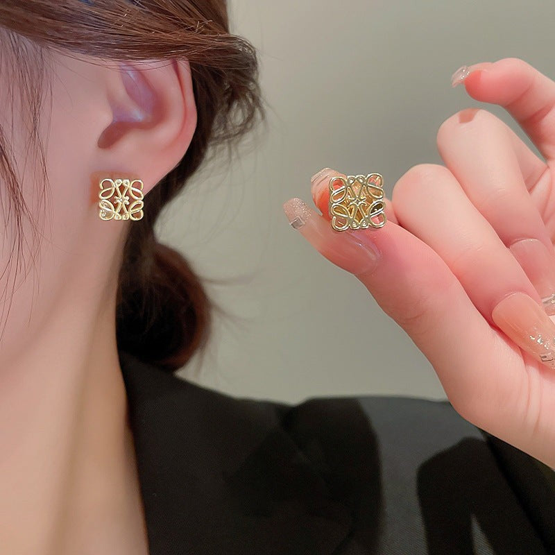 Celine Geometric Copper Stud Earrings