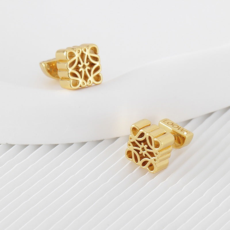 Celine Geometric Copper Stud Earrings