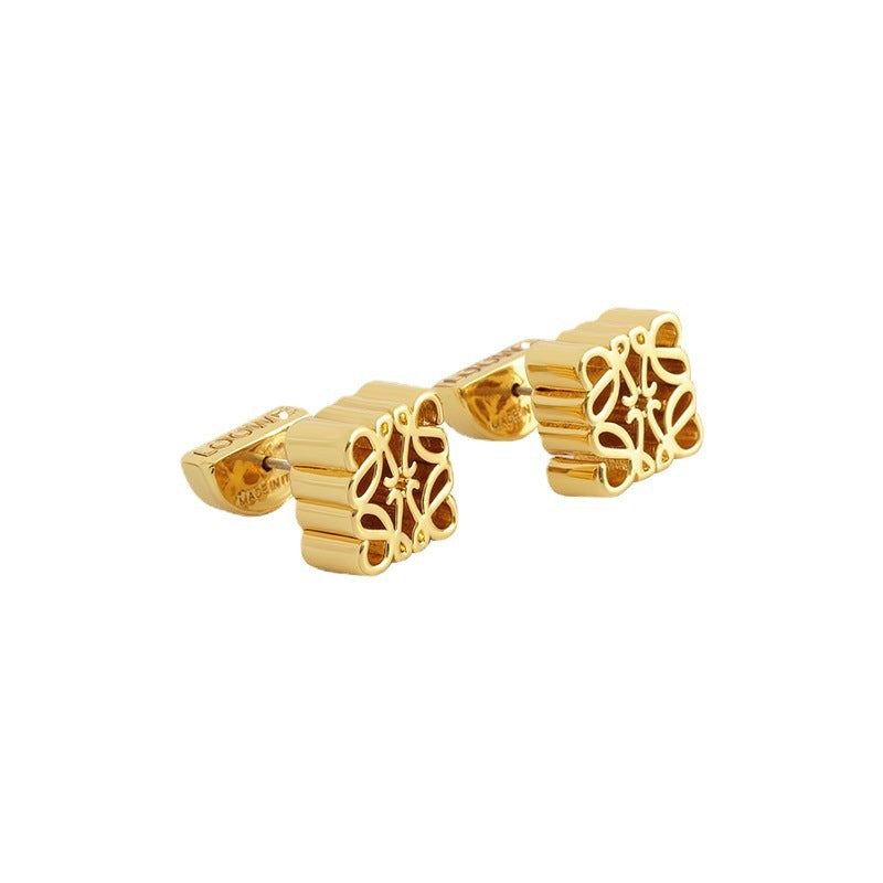 Celine Geometric Copper Stud Earrings