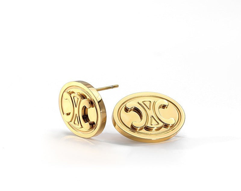 Celine Racer Oval Stud Earrings