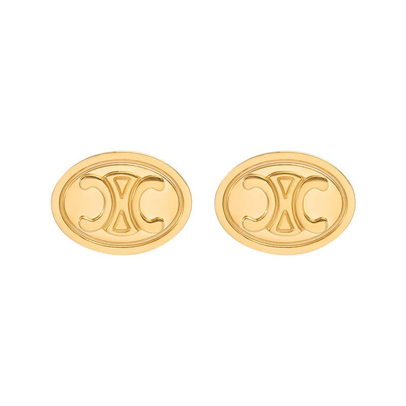 Celine Racer Oval Stud Earrings