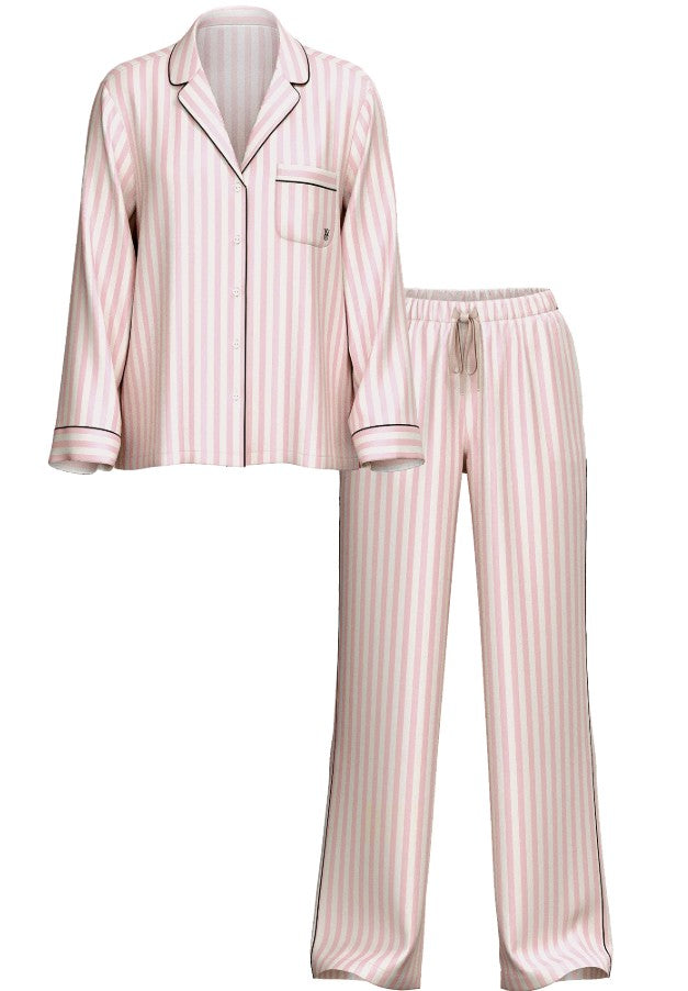 Kylie Pink Glazed Satin Pajama Set