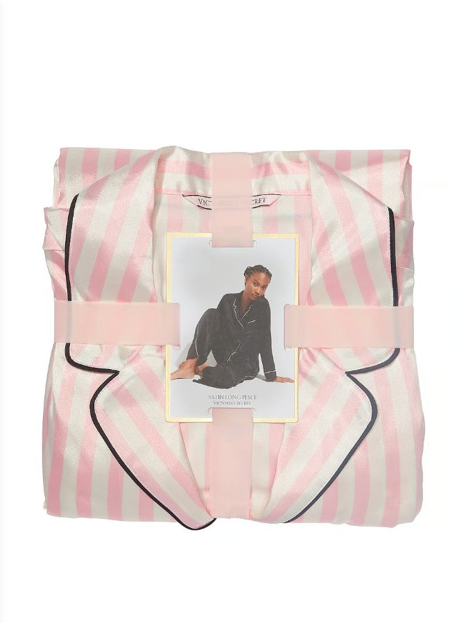 Kylie Pink Glazed Satin Pajama Set