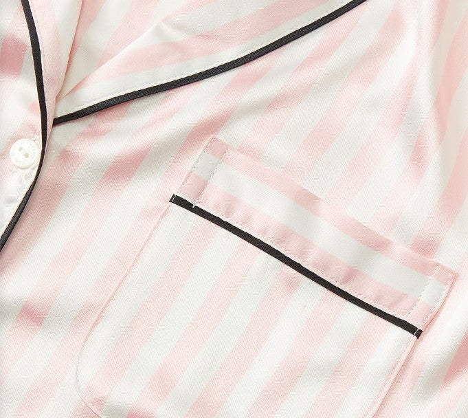 Kylie Pink Glazed Satin Pajama Set