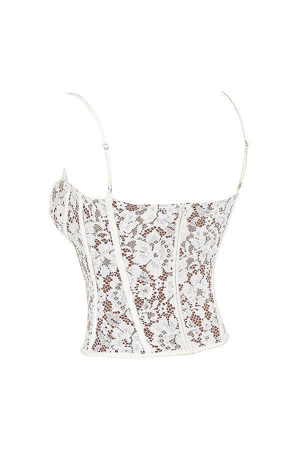 Mila Ivory Lace Underwired Corset Top