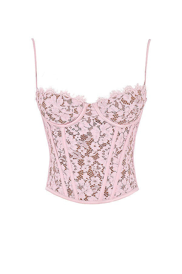 Mila Ivory Lace Underwired Corset Top