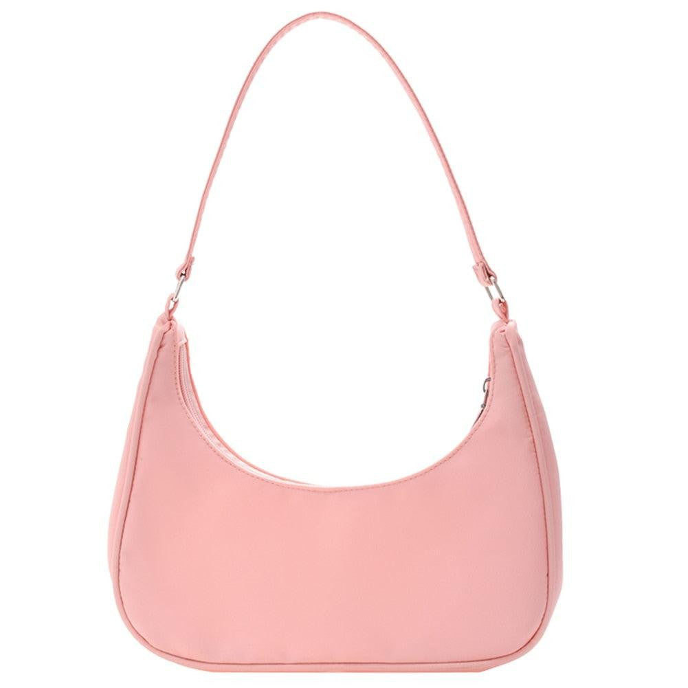 Trendy Pink Flat Shoulder Bag